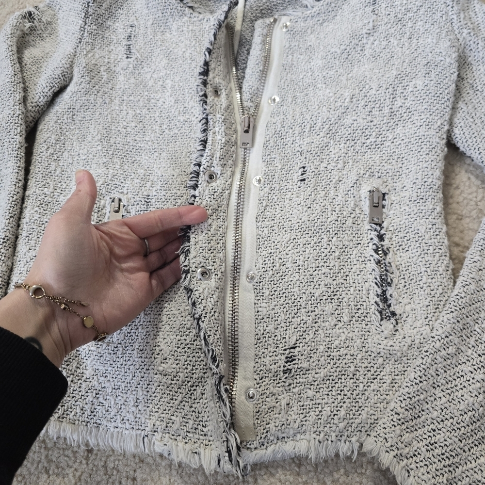 IRO Distressed "Agnette" Tweed Jacket Size EU 34 US XS SMALL - Picture 7 of 16